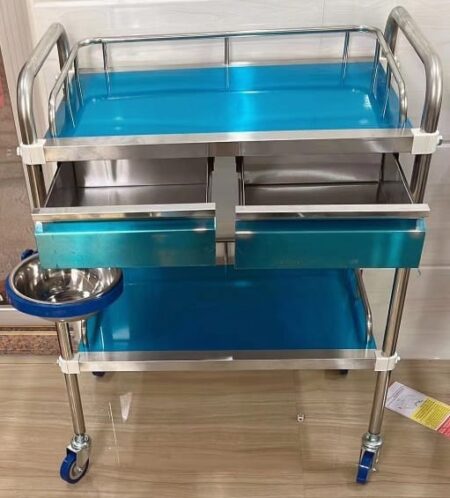 Instrument Trolley Full S.S with 2 Drawer -201G - UH9652